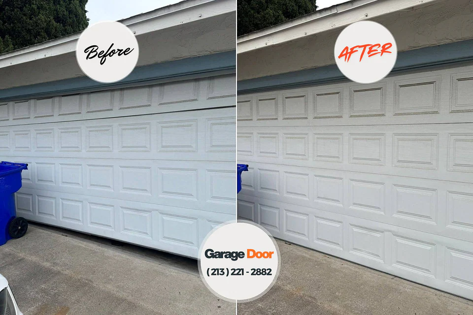 Before and after: garage door repair Perry, KS